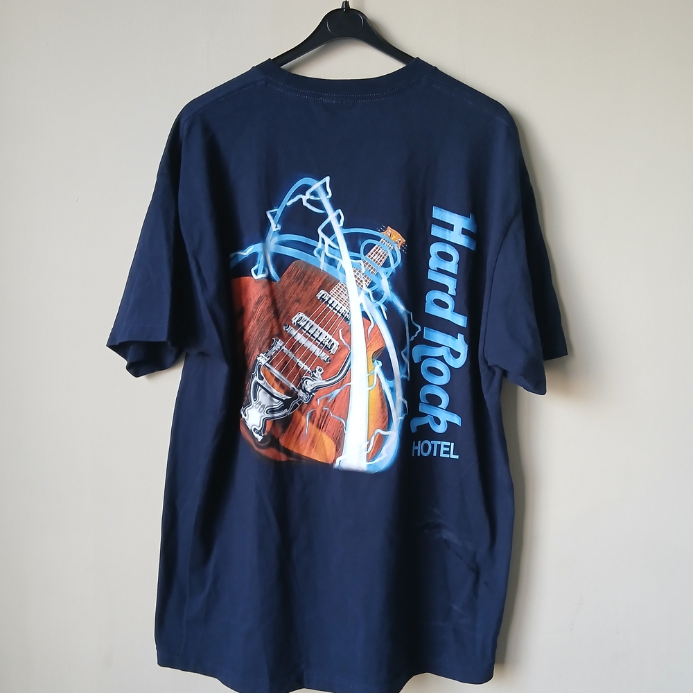 Hard Rock Cafe Hotel Guitar Lightnight Print Shirt